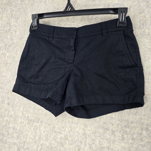 J. Crew Womens Black Cotton Shorts Size 2 - Picture 1 of 8